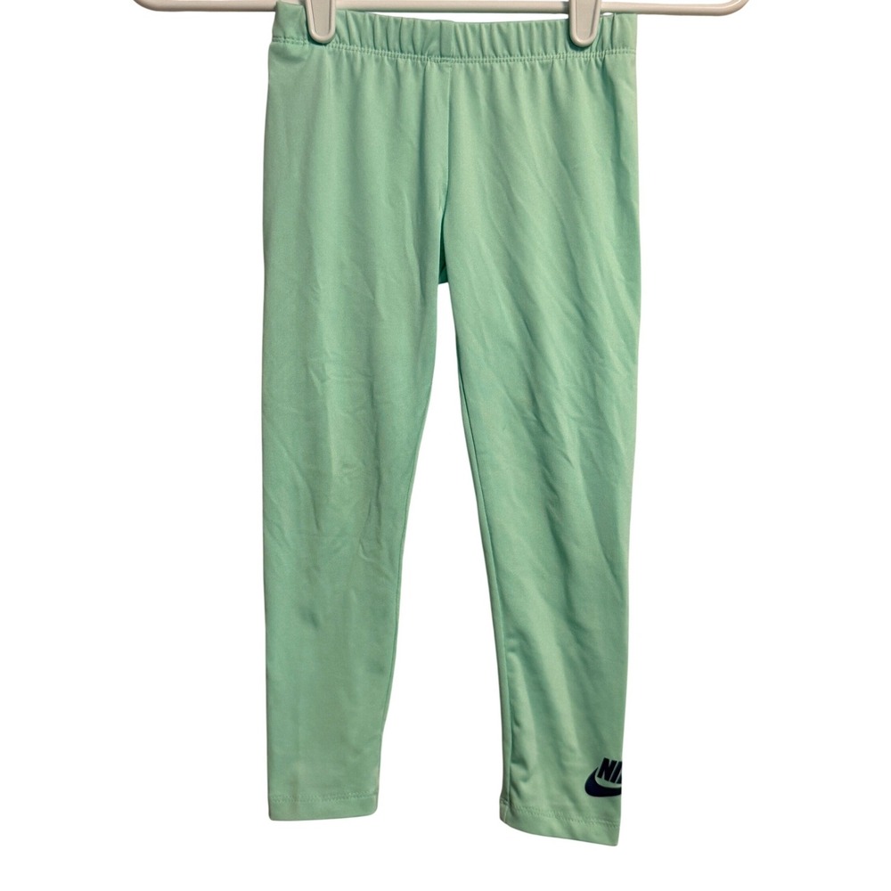 Nike Kids Mint Green Futura Logo Athletic Leggings Girls Size Small